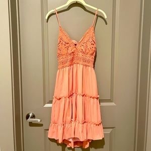 Peach ruffled dress